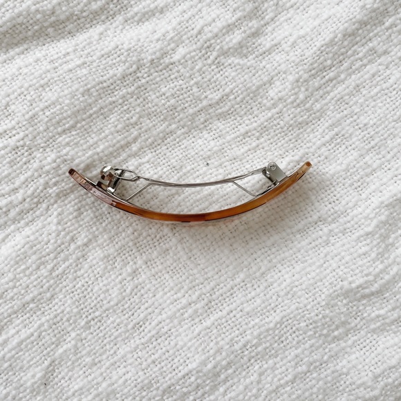 Pink & brown abstract barrette - Picture 2 of 4